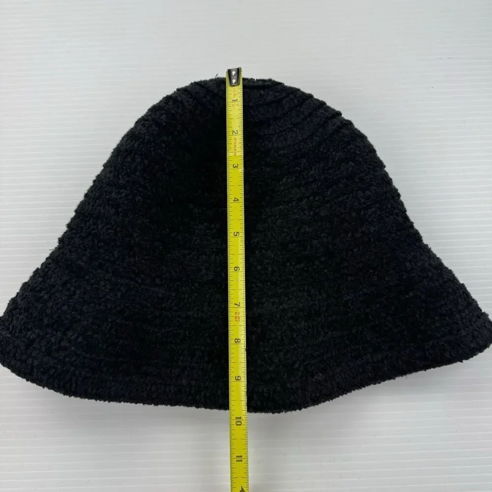 Vintage Betmar New York Black Bucket Hat Winter Warm Soft Textured Acrylic Blend